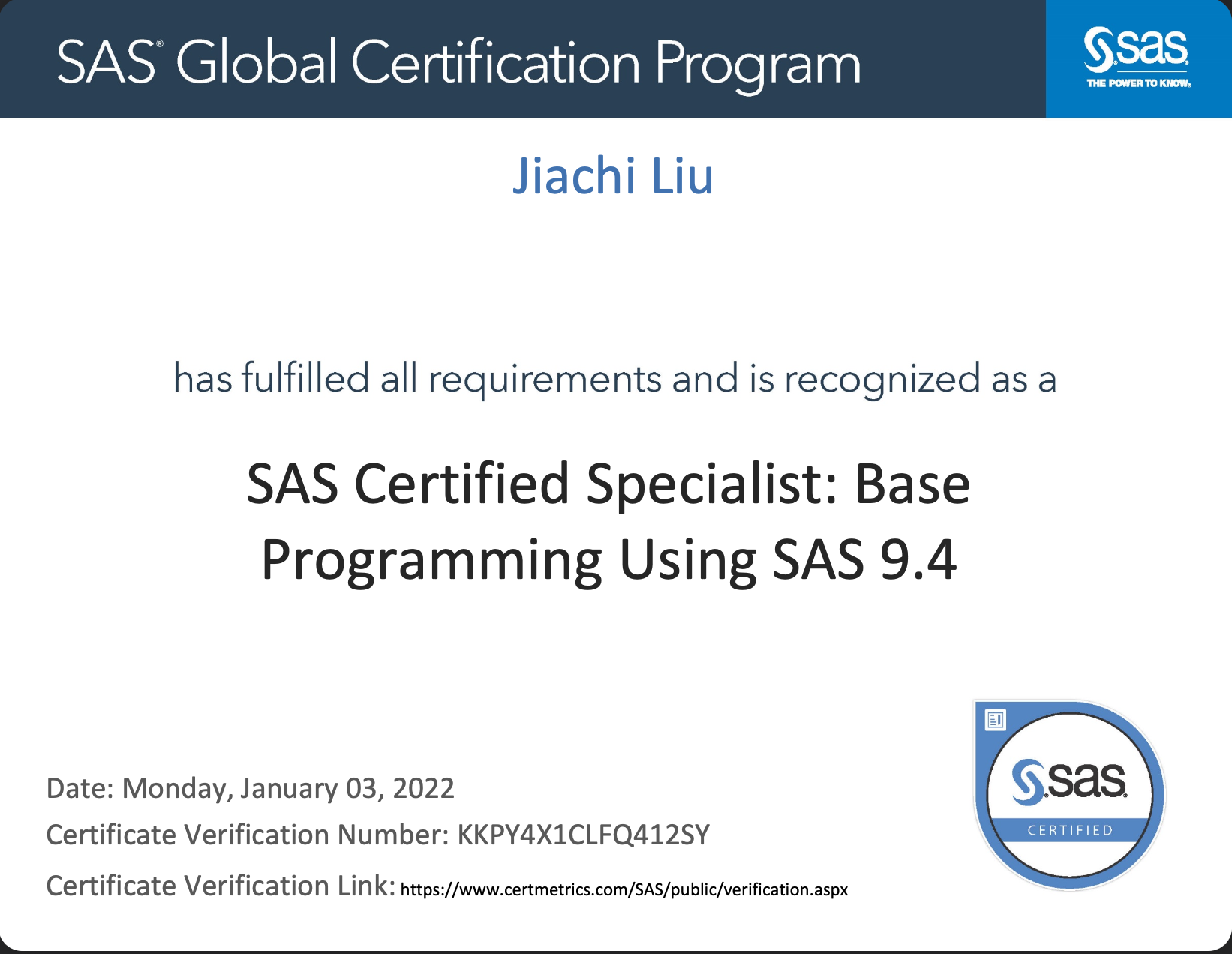 SAS Certified Specialist: Base Programming